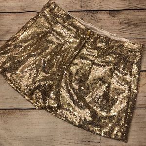 Gold Sequin Shorts
